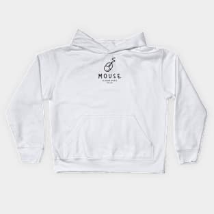 Mouse Icon Vintage Simple Line Art Kids Hoodie